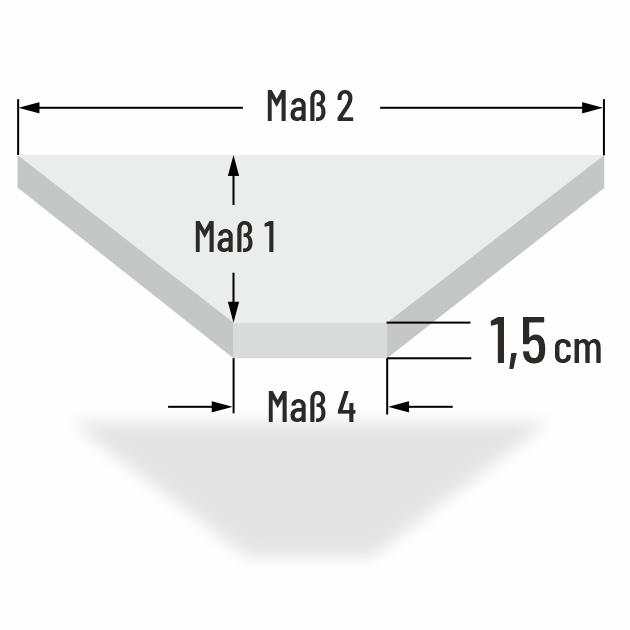 1.5cm dicke PUR Schaumstoff Sitzkissen Trapezform