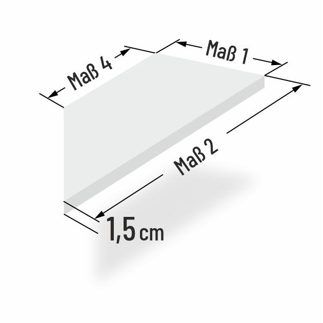 1.5cm dicke PUR Schaumstoff Sitzkissen einseitig abgeschr�gt
