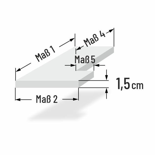 1.5cm dicke PUR Schaumstoff Sitzkissen mit Ausschnitt