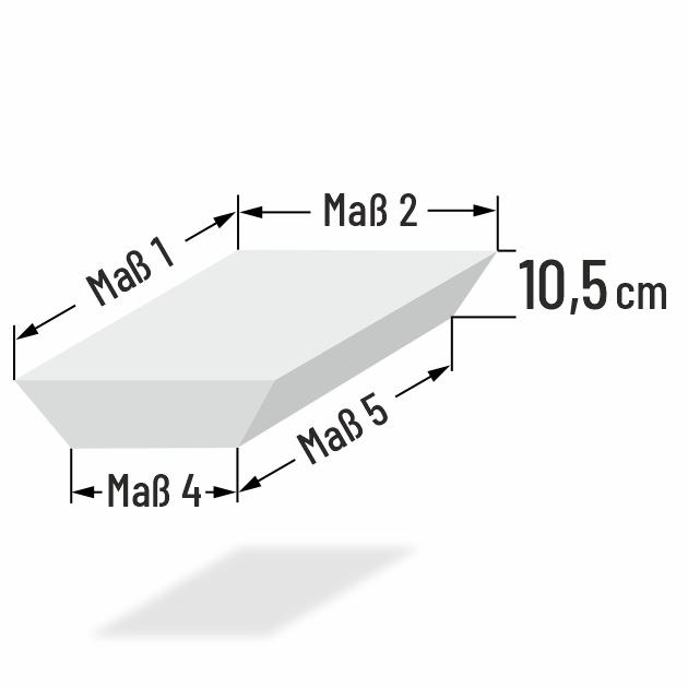 10.5cm dicke Stubenwagenmatratze rechteckig konisch