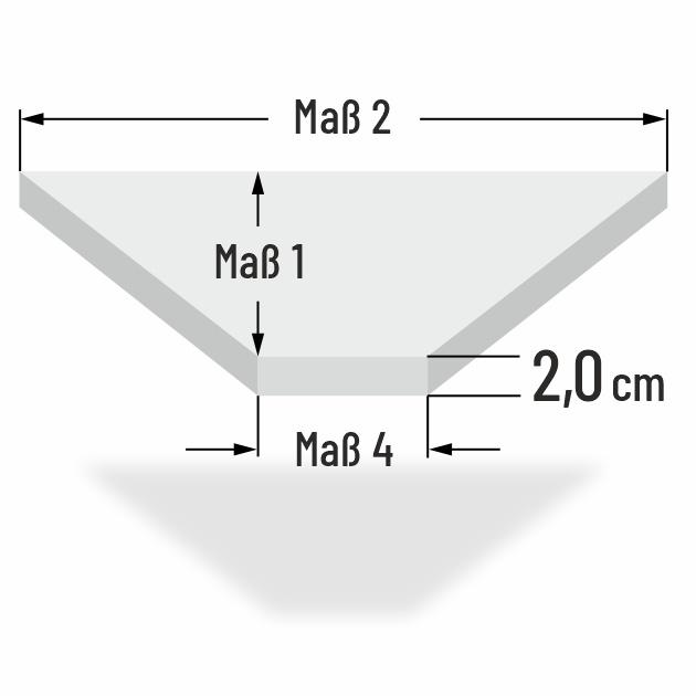 Standard - Schaumstoff 100170 2cm dick Trapez