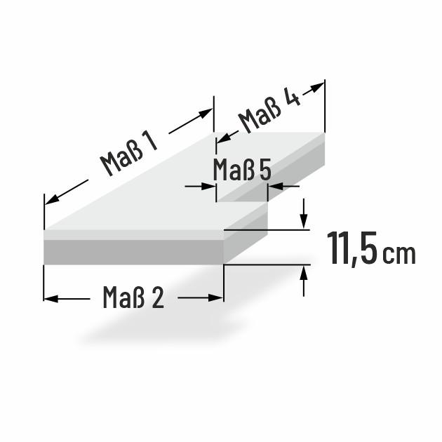 11.5cm dicke PUR Schaumstoff Matratze mit Ausschnitt
