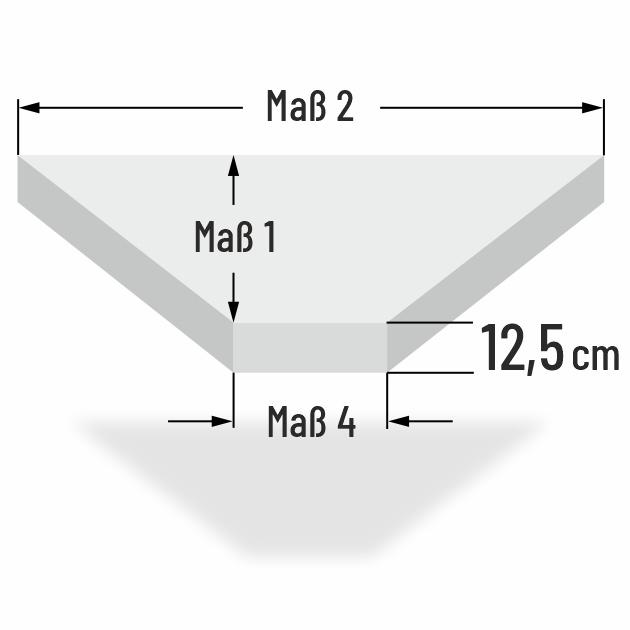 12.5cm dicke Sofa Schaumstoffpolster in Trapezform