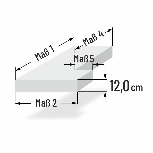 12cm dicke Schaumstoffmatratze L Form