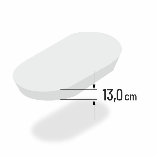 13cm dicke Stubenwagenmatratze oval konisch
