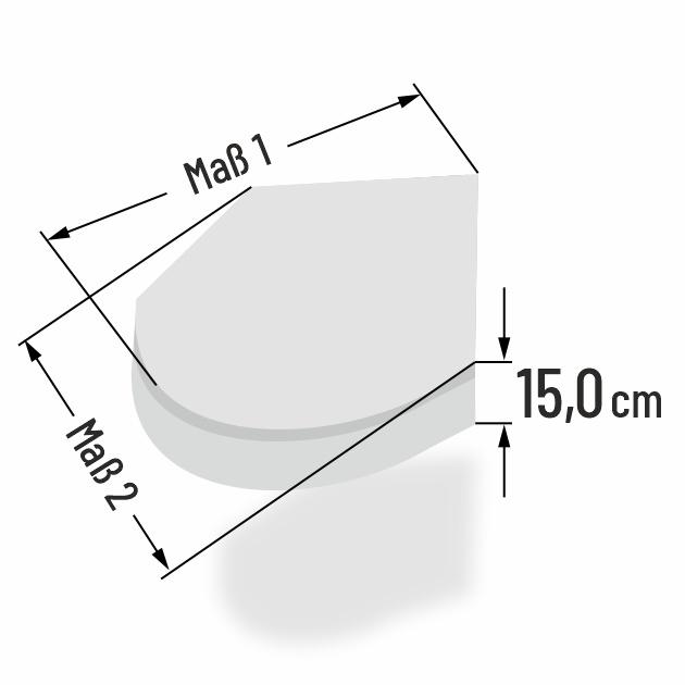 15cm dicke Kaltschaum Loungekissen Sonderform