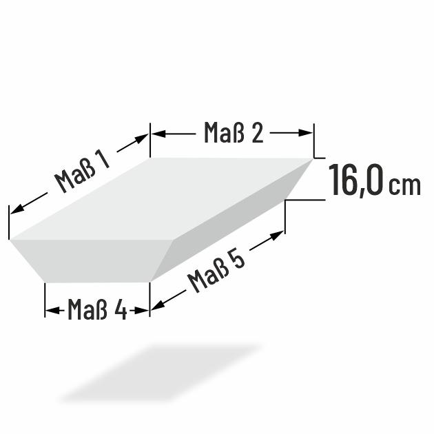 16cm dicke Stubenwagenmatratze rechteckig konisch