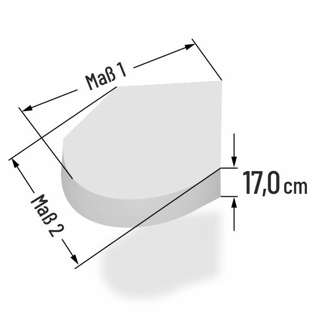 17cm dicke PUR Schaumstoff R�ckenkissen Sonderform