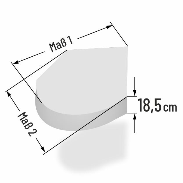18.5cm dicke PUR Schaumstoff R�ckenkissen Sonderform