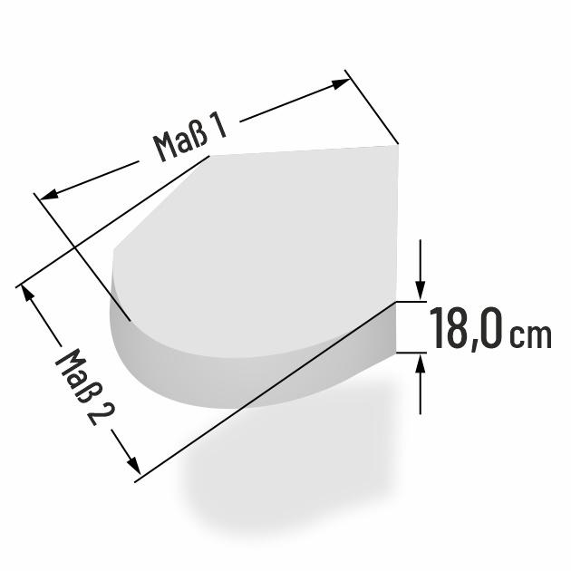 18cm dicke PUR Schaumstoff Loungekissen in Sonderform