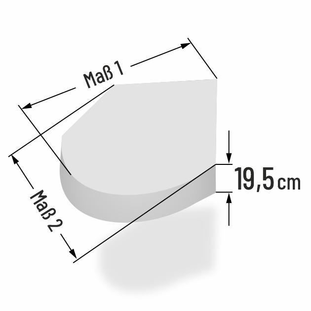 19.5cm dicke PUR Schaumstoff R�ckenkissen Sonderform