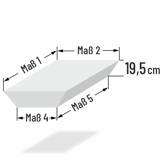 19.5cm dicke Stubenwagenmatratze rechteckig konisch