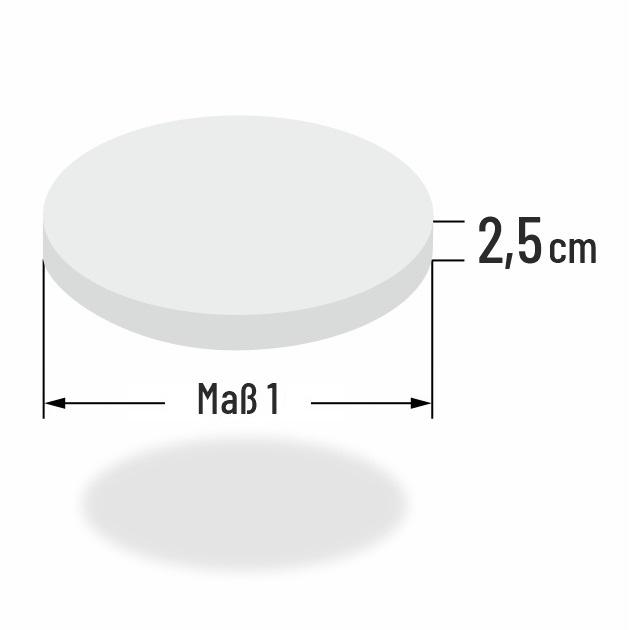 2.5cm dicke PUR Schaumstoff Sitzkissen rund