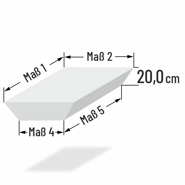 20cm dicke Stubenwagenmatratze rechteckig konisch