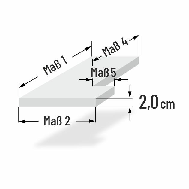 2cm dicke PUR Schaumstoff Sitzkissen mit Ausschnitt