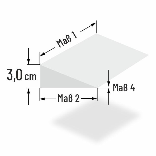 3cm hohes Schaumstoff Sitzkeilkissen nach Mass