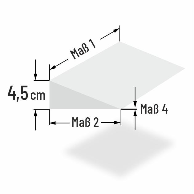 4.5cm hohes Schaumstoff Sitzkeilkissen nach Mass