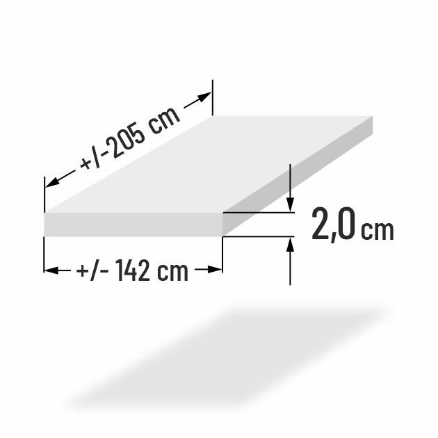 2cm dicke Schaumstoffplatte RG40/50 mittel fest
