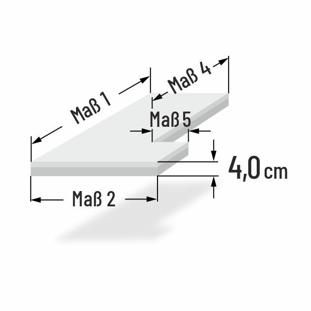 4cm dicke Kaltschaum Sitzkissen in L Form