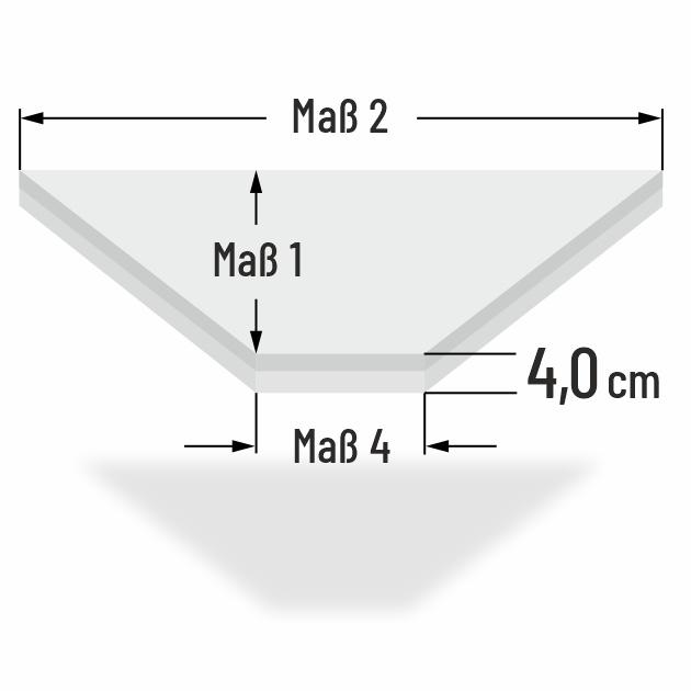 4cm dicke Komfort Sitzbankkissen in Trapezform