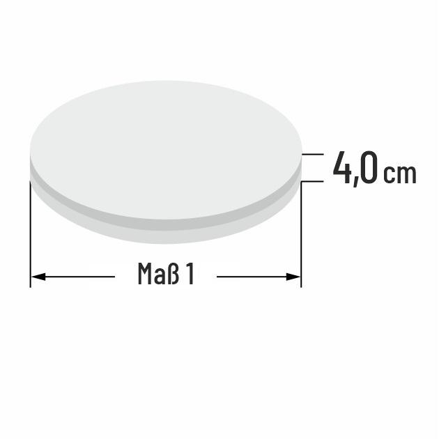 4cm dicke Komfort Sitzkissen Rondelle auf Mass