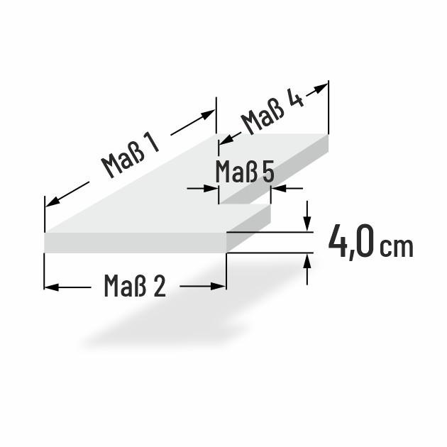 4cm dicke Schaumstoff Bankkissen mit Ausschnitt