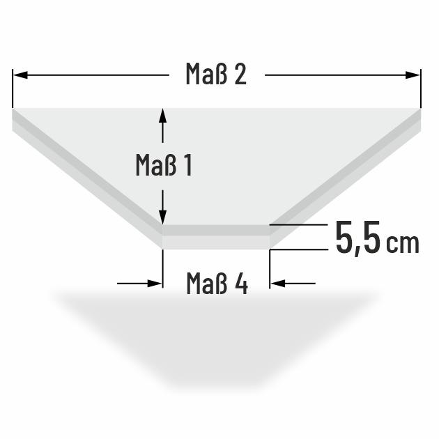 5.5cm dicke Komfort Sitzkissen in Trapezform