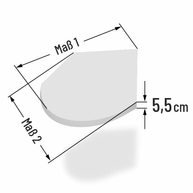 5.5cm dicke Stubenwagen Matratze Sonderform
