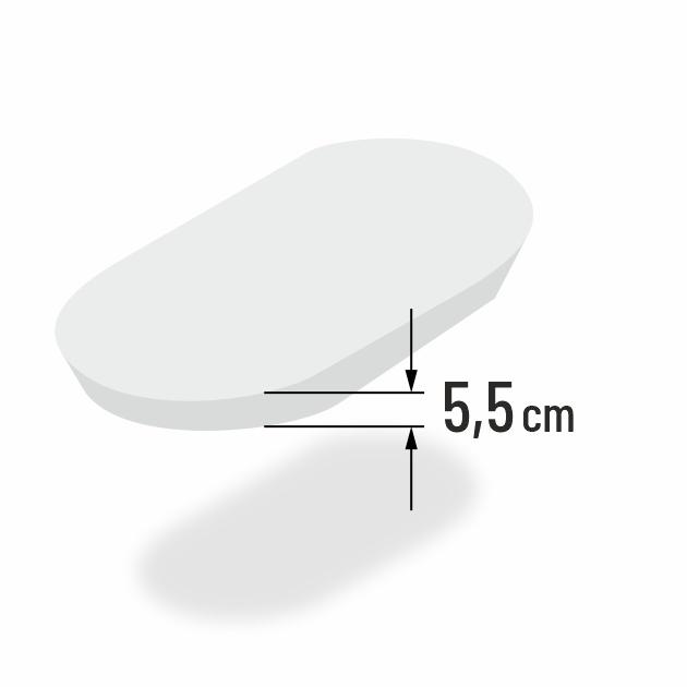5.5cm dicke Stubenwagenmatratze oval konisch