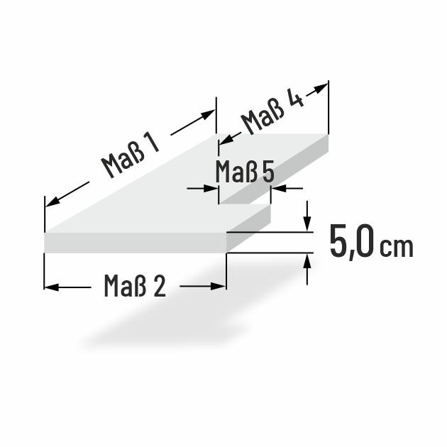 5cm dicke PUR Schaumstoff Sitzkissen mit Ausschnitt
