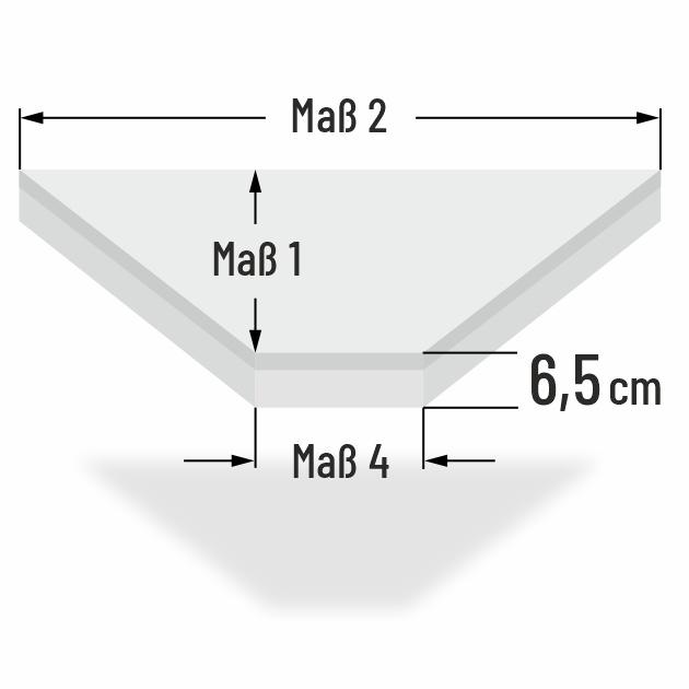 6.5cm dicke PUR Schaumstoff Loungekissen in Trapez