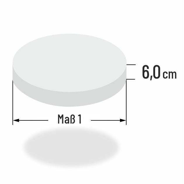 6cm dicke PUR Schaumstoff Sitzkissen rund