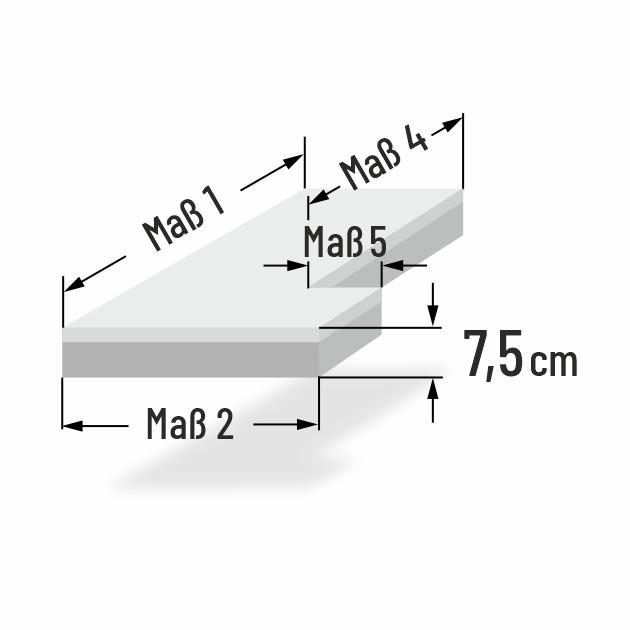 7.5cm dicke Kaltschaum Sofakissen L Form Delux Komfort