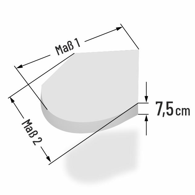 7.5cm dicke PUR Schaumstoff R�ckenkissen Sonderform