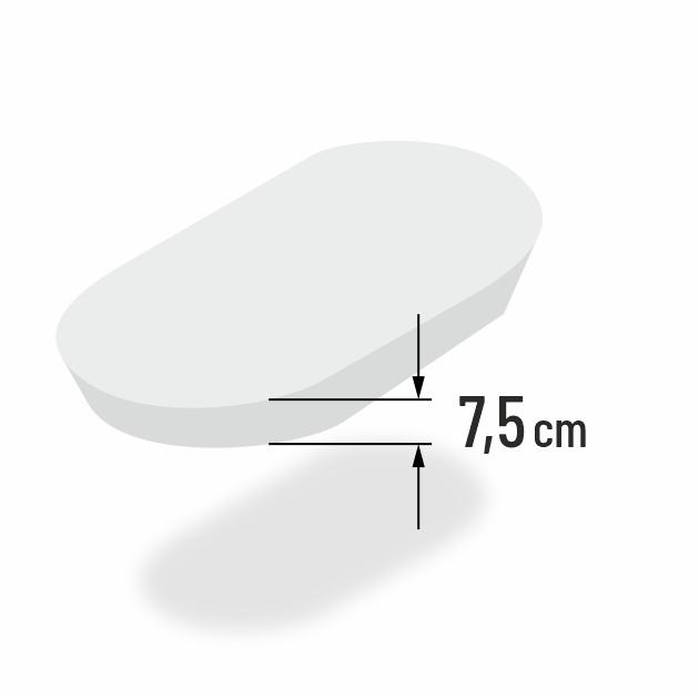 7.5cm dicke Stubenwagenmatratze oval konisch