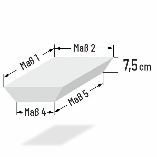 7.5cm dicke Stubenwagenmatratze rechteckig konisch