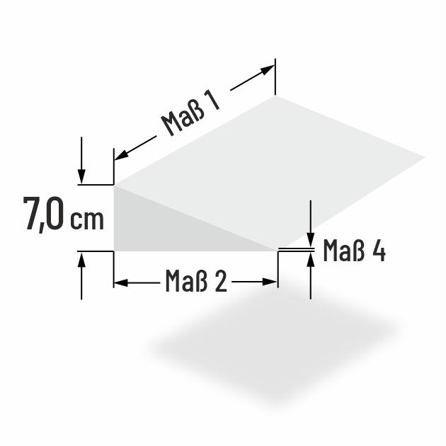 7cm hohes Schaumstoff Sitzkeilkissen nach Mass