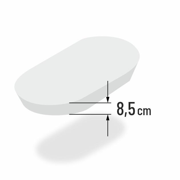 8.5cm dicke Stubenwagenmatratze oval konisch