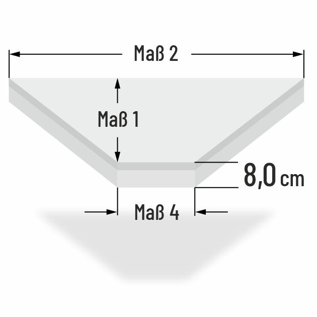8cm dicke PUR Schaumstoff Sofakissen in Trapez
