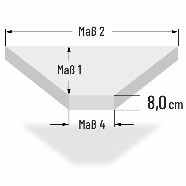 8cm dicke Sofa Schaumstoffpolster in Trapezform