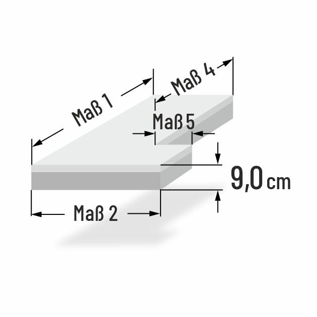 9cm dicke Kaltschaum Sofakissen L Form Delux Komfort