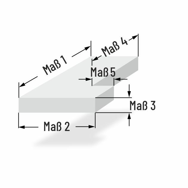 Schaumstoffzuschnitt RG 50/63 in L Form